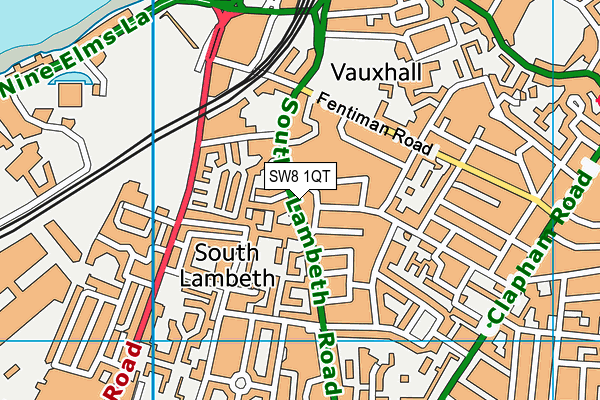 SW8 1QT map - OS VectorMap District (Ordnance Survey) SW8 1QT map - OS VectorMap District (Ordnance Survey)