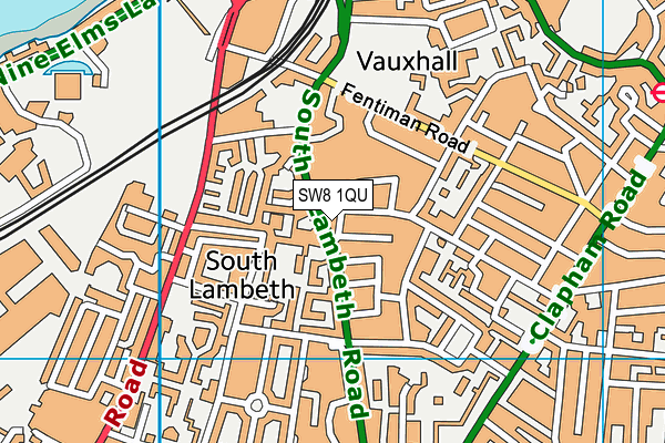 SW8 1QU map - OS VectorMap District (Ordnance Survey) SW8 1QU map - OS VectorMap District (Ordnance Survey)