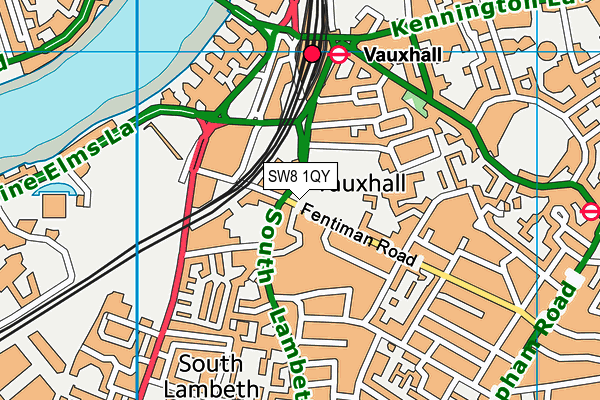 SW8 1QY map - OS VectorMap District (Ordnance Survey) SW8 1QY map - OS VectorMap District (Ordnance Survey)