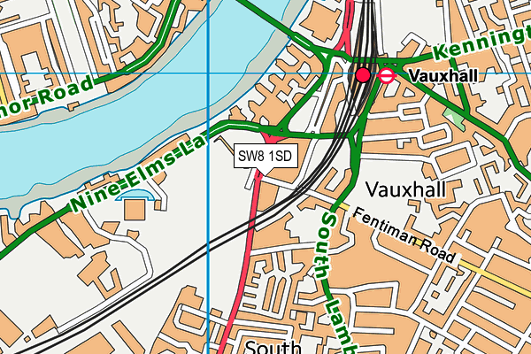 SW8 1SD map - OS VectorMap District (Ordnance Survey) SW8 1SD map - OS VectorMap District (Ordnance Survey)