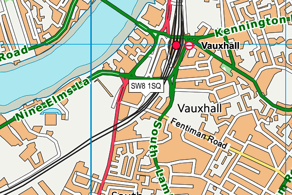 SW8 1SQ map - OS VectorMap District (Ordnance Survey) SW8 1SQ map - OS VectorMap District (Ordnance Survey)