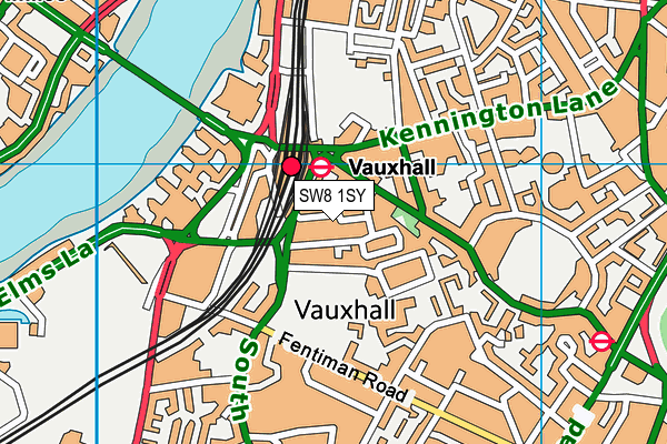 SW8 1SY map - OS VectorMap District (Ordnance Survey)