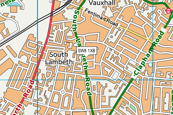 SW8 1XB map - OS VectorMap District (Ordnance Survey) SW8 1XB map - OS VectorMap District (Ordnance Survey)