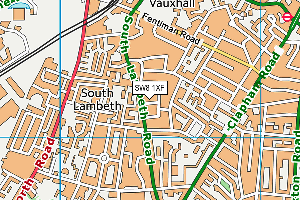 SW8 1XF map - OS VectorMap District (Ordnance Survey) SW8 1XF map - OS VectorMap District (Ordnance Survey)