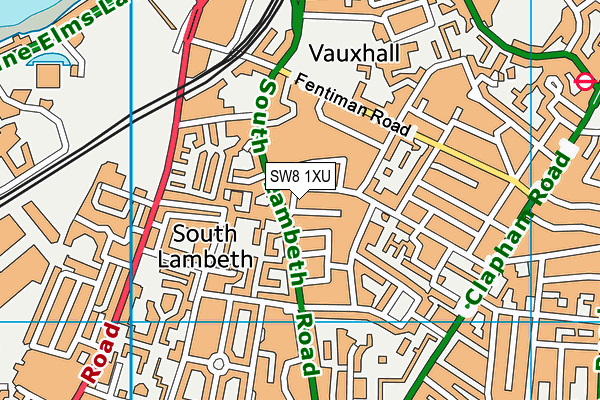 SW8 1XU map - OS VectorMap District (Ordnance Survey) SW8 1XU map - OS VectorMap District (Ordnance Survey)