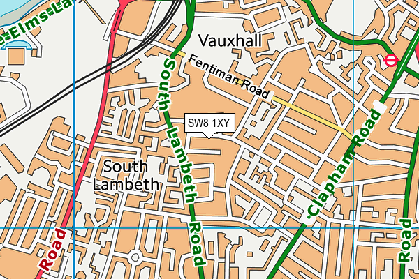 SW8 1XY map - OS VectorMap District (Ordnance Survey) SW8 1XY map - OS VectorMap District (Ordnance Survey)