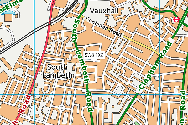 SW8 1XZ map - OS VectorMap District (Ordnance Survey) SW8 1XZ map - OS VectorMap District (Ordnance Survey)