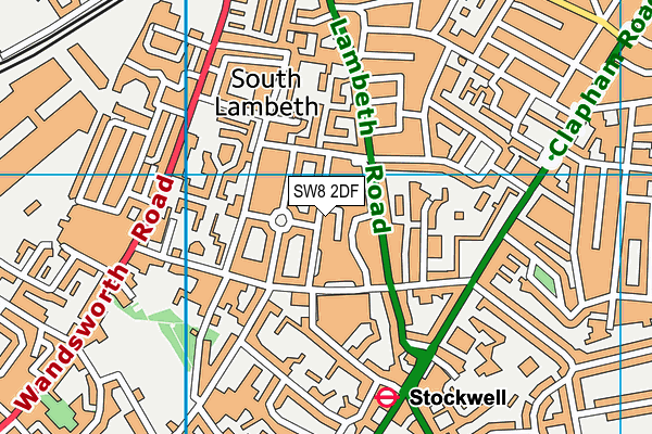 SW8 2DF map - OS VectorMap District (Ordnance Survey) SW8 2DF map - OS VectorMap District (Ordnance Survey)