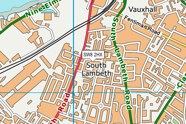 SW8 2HX map - OS VectorMap District (Ordnance Survey) SW8 2HX map - OS VectorMap District (Ordnance Survey)