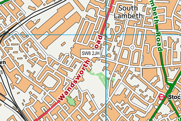 SW8 2JH map - OS VectorMap District (Ordnance Survey) SW8 2JH map - OS VectorMap District (Ordnance Survey)