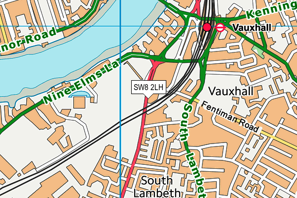 SW8 2LH map - OS VectorMap District (Ordnance Survey) SW8 2LH map - OS VectorMap District (Ordnance Survey)