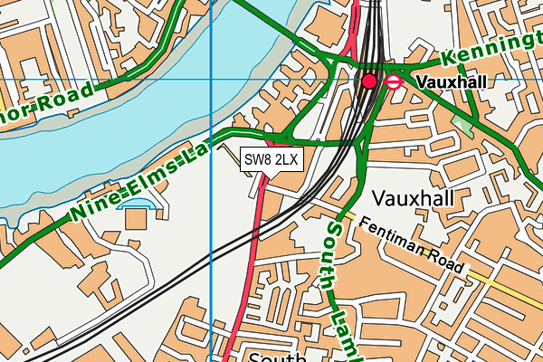SW8 2LX map - OS VectorMap District (Ordnance Survey) SW8 2LX map - OS VectorMap District (Ordnance Survey)