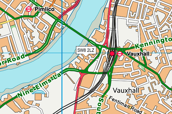 SW8 2LZ map - OS VectorMap District (Ordnance Survey) SW8 2LZ map - OS VectorMap District (Ordnance Survey)