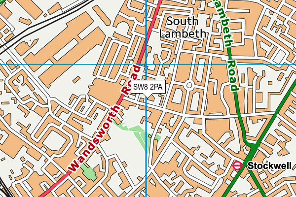 SW8 2PA map - OS VectorMap District (Ordnance Survey) SW8 2PA map - OS VectorMap District (Ordnance Survey)
