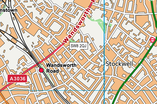 SW8 2QJ map - OS VectorMap District (Ordnance Survey) SW8 2QJ map - OS VectorMap District (Ordnance Survey)