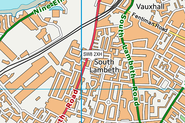 SW8 2XH map - OS VectorMap District (Ordnance Survey) SW8 2XH map - OS VectorMap District (Ordnance Survey)