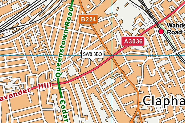 SW8 3BQ map - OS VectorMap District (Ordnance Survey) SW8 3BQ map - OS VectorMap District (Ordnance Survey)