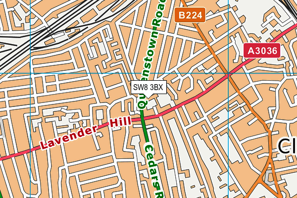 SW8 3BX map - OS VectorMap District (Ordnance Survey) SW8 3BX map - OS VectorMap District (Ordnance Survey)