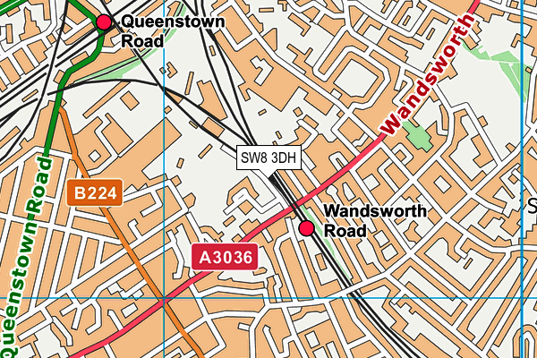 SW8 3DH map - OS VectorMap District (Ordnance Survey) SW8 3DH map - OS VectorMap District (Ordnance Survey)