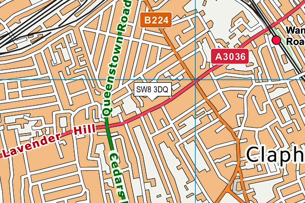 SW8 3DQ map - OS VectorMap District (Ordnance Survey) SW8 3DQ map - OS VectorMap District (Ordnance Survey)