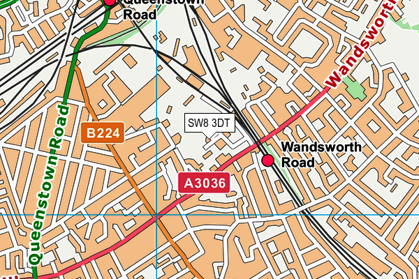 SW8 3DT map - OS VectorMap District (Ordnance Survey) SW8 3DT map - OS VectorMap District (Ordnance Survey)