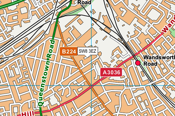 SW8 3EZ map - OS VectorMap District (Ordnance Survey) SW8 3EZ map - OS VectorMap District (Ordnance Survey)