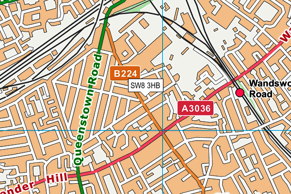 SW8 3HB map - OS VectorMap District (Ordnance Survey) SW8 3HB map - OS VectorMap District (Ordnance Survey)