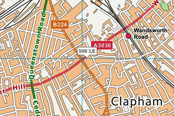 SW8 3JE map - OS VectorMap District (Ordnance Survey) SW8 3JE map - OS VectorMap District (Ordnance Survey)