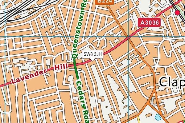 SW8 3JH map - OS VectorMap District (Ordnance Survey) SW8 3JH map - OS VectorMap District (Ordnance Survey)