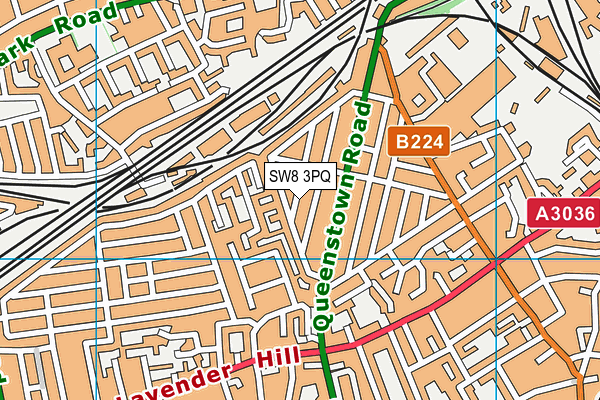 SW8 3PQ map - OS VectorMap District (Ordnance Survey) SW8 3PQ map - OS VectorMap District (Ordnance Survey)