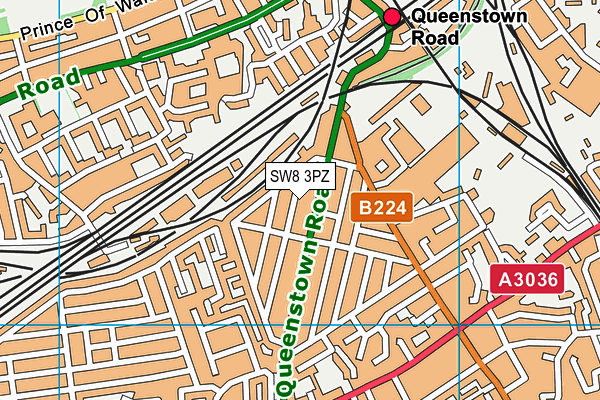 SW8 3PZ map - OS VectorMap District (Ordnance Survey) SW8 3PZ map - OS VectorMap District (Ordnance Survey)