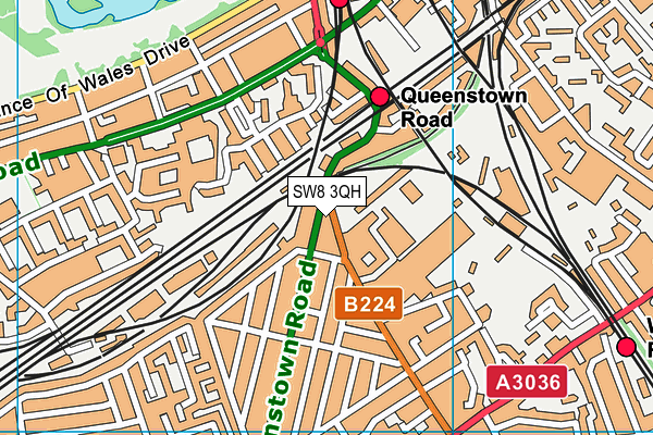 SW8 3QH map - OS VectorMap District (Ordnance Survey) SW8 3QH map - OS VectorMap District (Ordnance Survey)