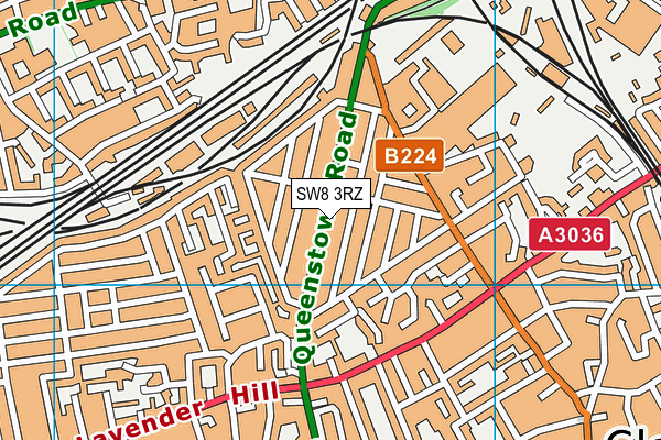 SW8 3RZ map - OS VectorMap District (Ordnance Survey) SW8 3RZ map - OS VectorMap District (Ordnance Survey)