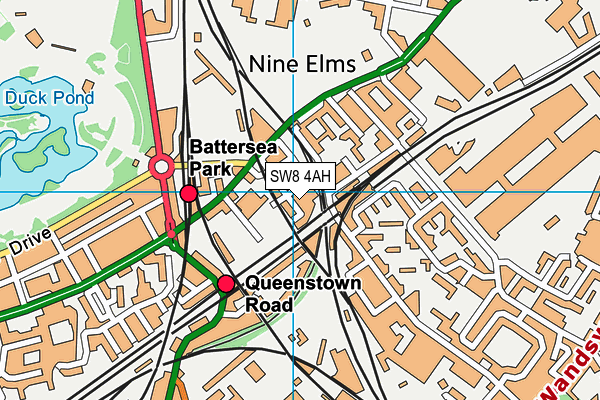 SW8 4AH map - OS VectorMap District (Ordnance Survey) SW8 4AH map - OS VectorMap District (Ordnance Survey)