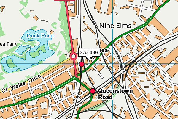 SW8 4BG map - OS VectorMap District (Ordnance Survey) SW8 4BG map - OS VectorMap District (Ordnance Survey)