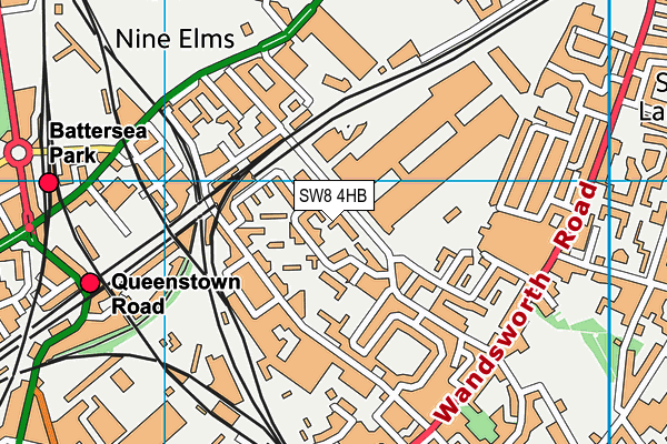 SW8 4HB map - OS VectorMap District (Ordnance Survey) SW8 4HB map - OS VectorMap District (Ordnance Survey)