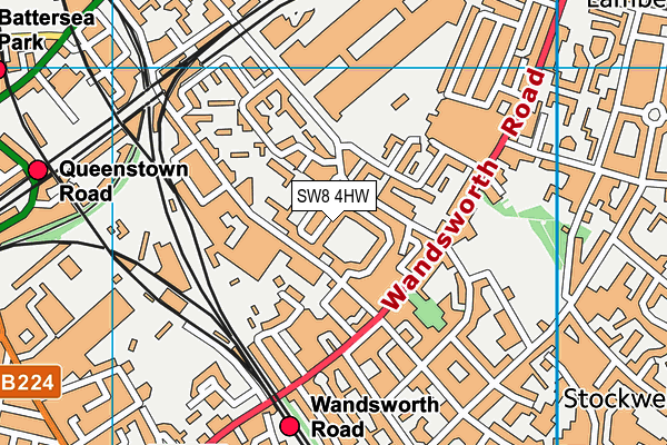 SW8 4HW map - OS VectorMap District (Ordnance Survey) SW8 4HW map - OS VectorMap District (Ordnance Survey)