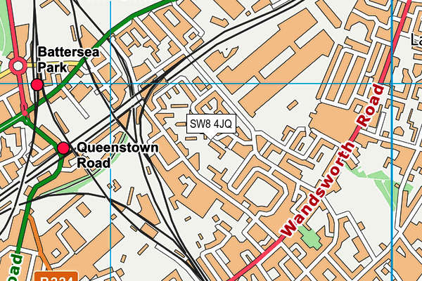 SW8 4JQ map - OS VectorMap District (Ordnance Survey) SW8 4JQ map - OS VectorMap District (Ordnance Survey)