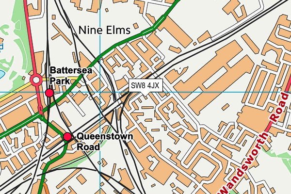 SW8 4JX map - OS VectorMap District (Ordnance Survey) SW8 4JX map - OS VectorMap District (Ordnance Survey)
