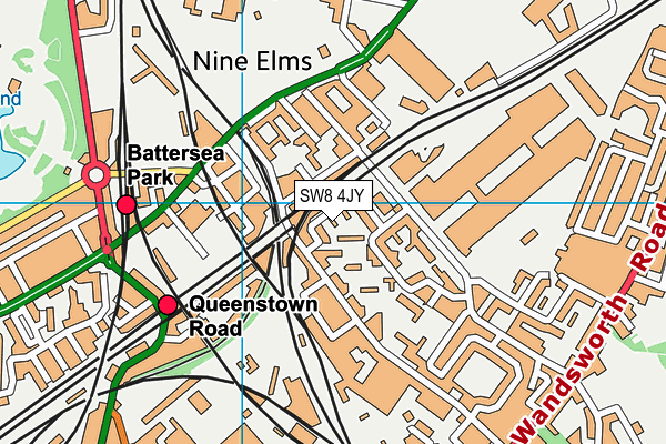 SW8 4JY map - OS VectorMap District (Ordnance Survey) SW8 4JY map - OS VectorMap District (Ordnance Survey)