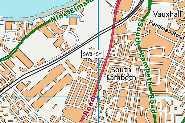 SW8 4SY map - OS VectorMap District (Ordnance Survey) SW8 4SY map - OS VectorMap District (Ordnance Survey)