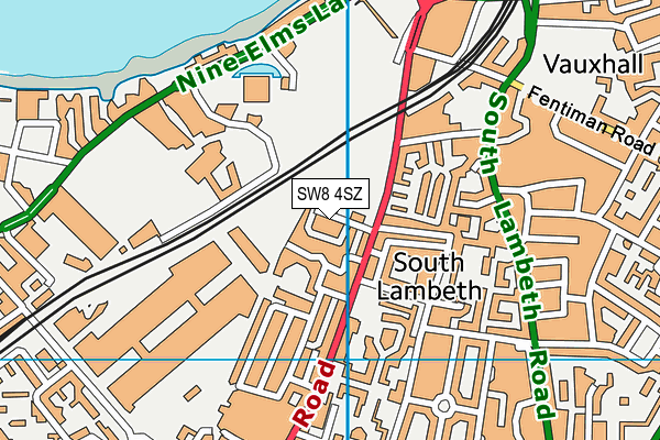 SW8 4SZ map - OS VectorMap District (Ordnance Survey) SW8 4SZ map - OS VectorMap District (Ordnance Survey)