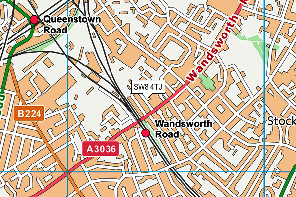 SW8 4TJ map - OS VectorMap District (Ordnance Survey) SW8 4TJ map - OS VectorMap District (Ordnance Survey)