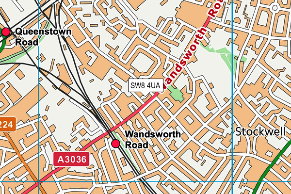 SW8 4UA map - OS VectorMap District (Ordnance Survey) SW8 4UA map - OS VectorMap District (Ordnance Survey)