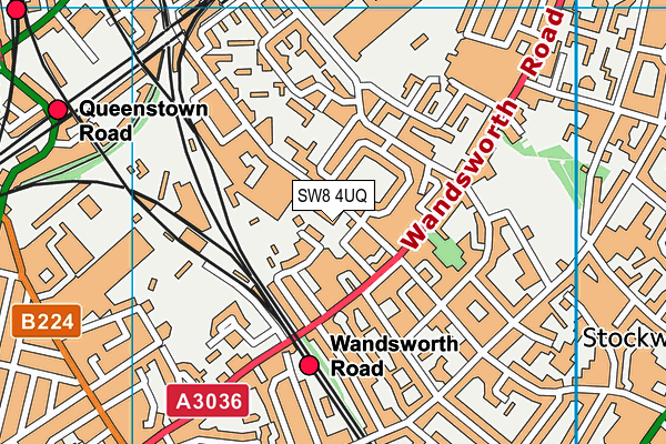 SW8 4UQ map - OS VectorMap District (Ordnance Survey) SW8 4UQ map - OS VectorMap District (Ordnance Survey)