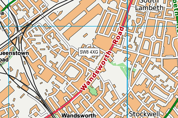 SW8 4XG map - OS VectorMap District (Ordnance Survey) SW8 4XG map - OS VectorMap District (Ordnance Survey)