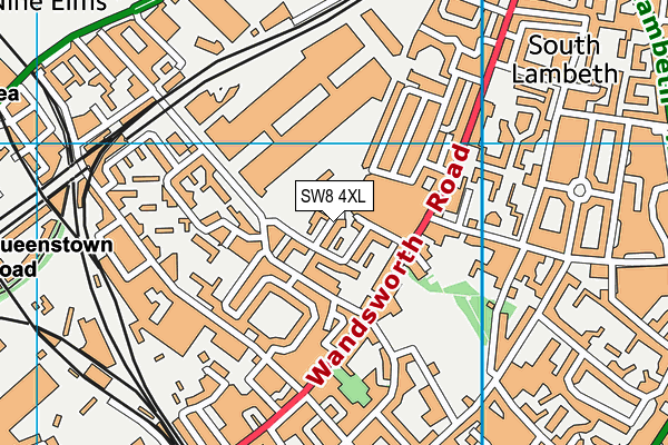 SW8 4XL map - OS VectorMap District (Ordnance Survey) SW8 4XL map - OS VectorMap District (Ordnance Survey)