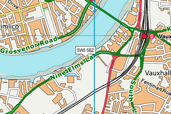 SW8 5BZ map - OS VectorMap District (Ordnance Survey) SW8 5BZ map - OS VectorMap District (Ordnance Survey)