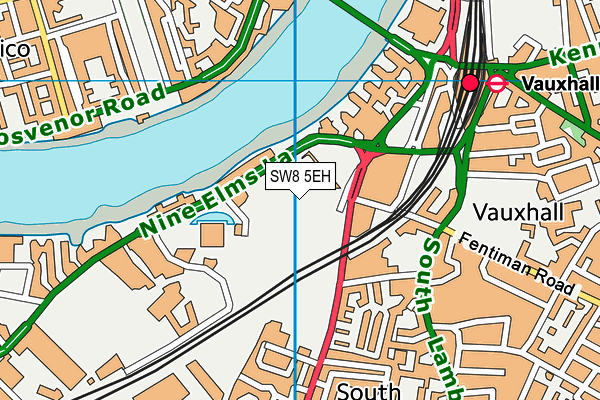SW8 5EH map - OS VectorMap District (Ordnance Survey) SW8 5EH map - OS VectorMap District (Ordnance Survey)