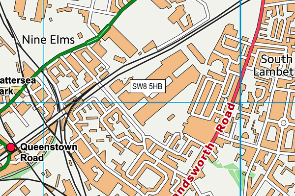SW8 5HB map - OS VectorMap District (Ordnance Survey) SW8 5HB map - OS VectorMap District (Ordnance Survey)
